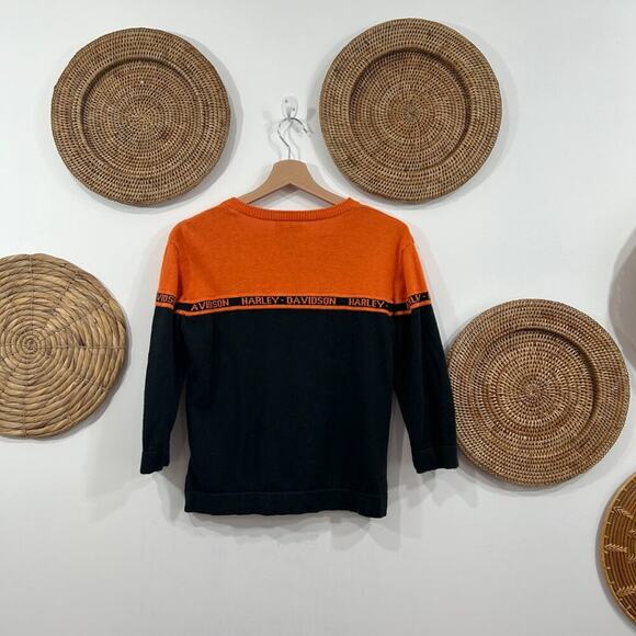 Vintage Harley Davidson Lightweight Knit Cardigan Sweater Small Biker Bikercore - Picture 3 of 6